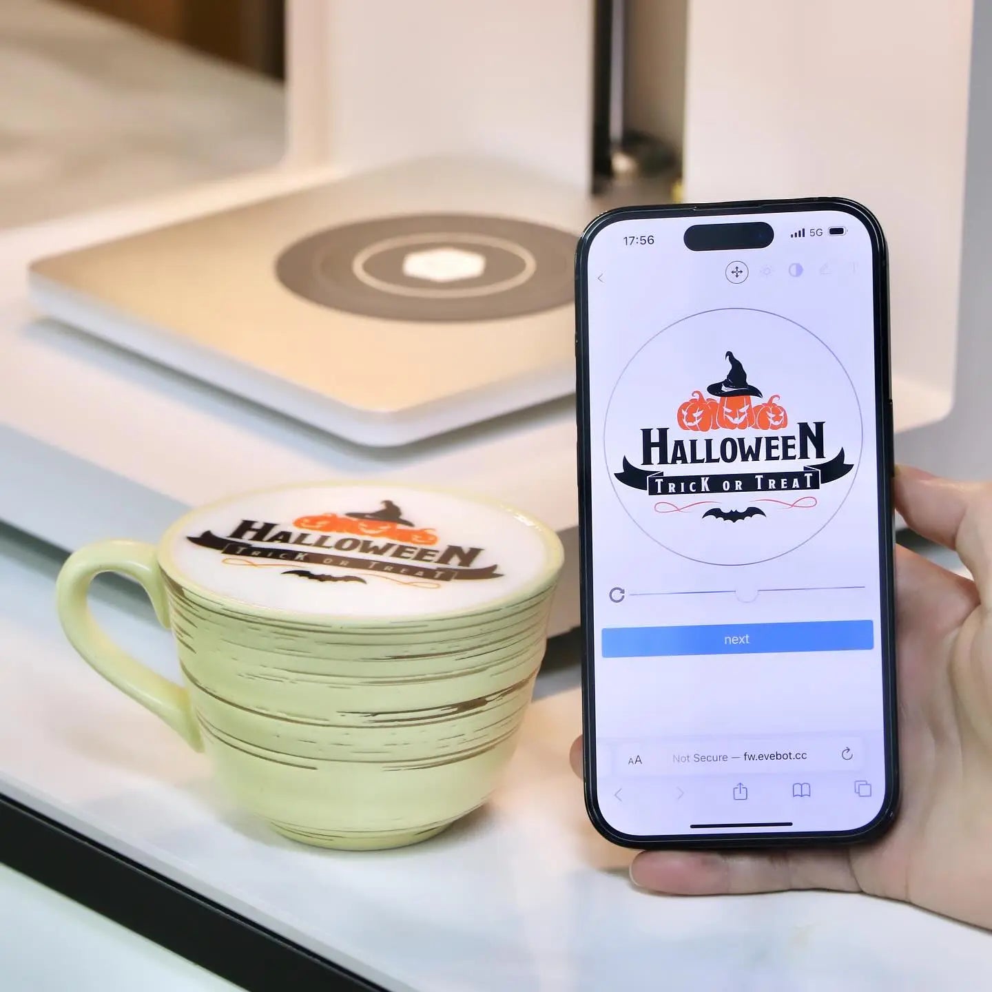 FC1 - Full Color Coffee Printer Halloween- EVEBOT Coffee Printer